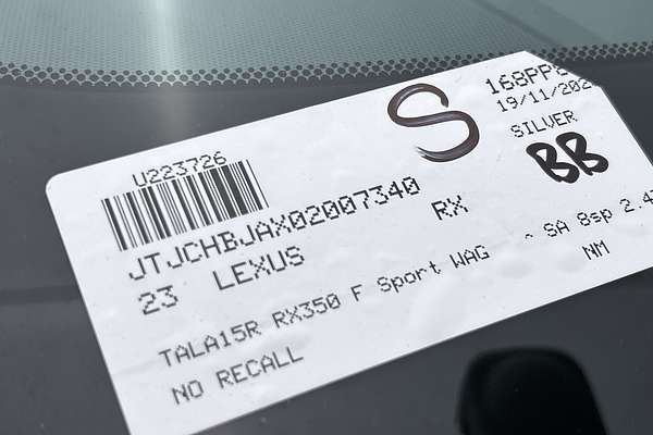 2023 Lexus RX RX350 F Sport TALA15R thumb-23
