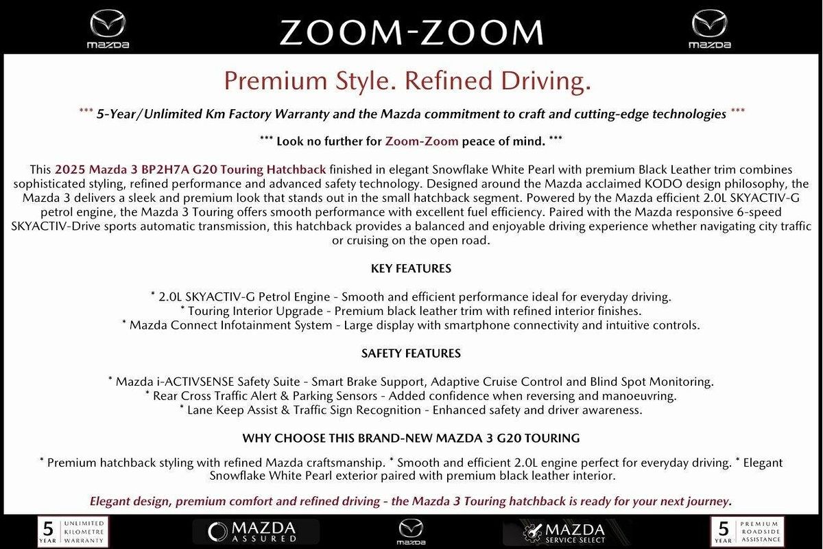 2025 Mazda 3 G20 Touring BP Series