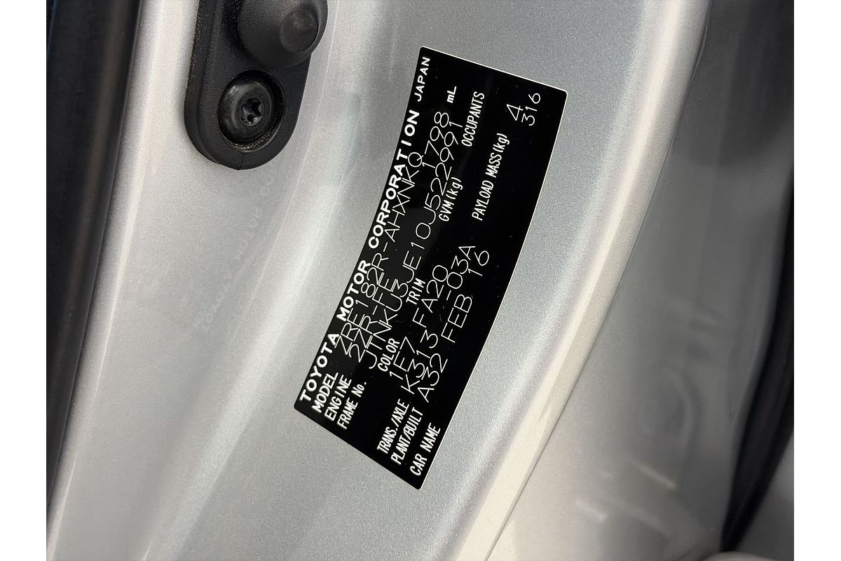 2016 Toyota Corolla Ascent Sport ZRE182R