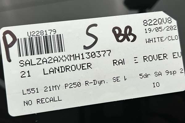 2021 Land Rover Range Rover Evoque P250 R-Dynamic SE L551 thumb-23