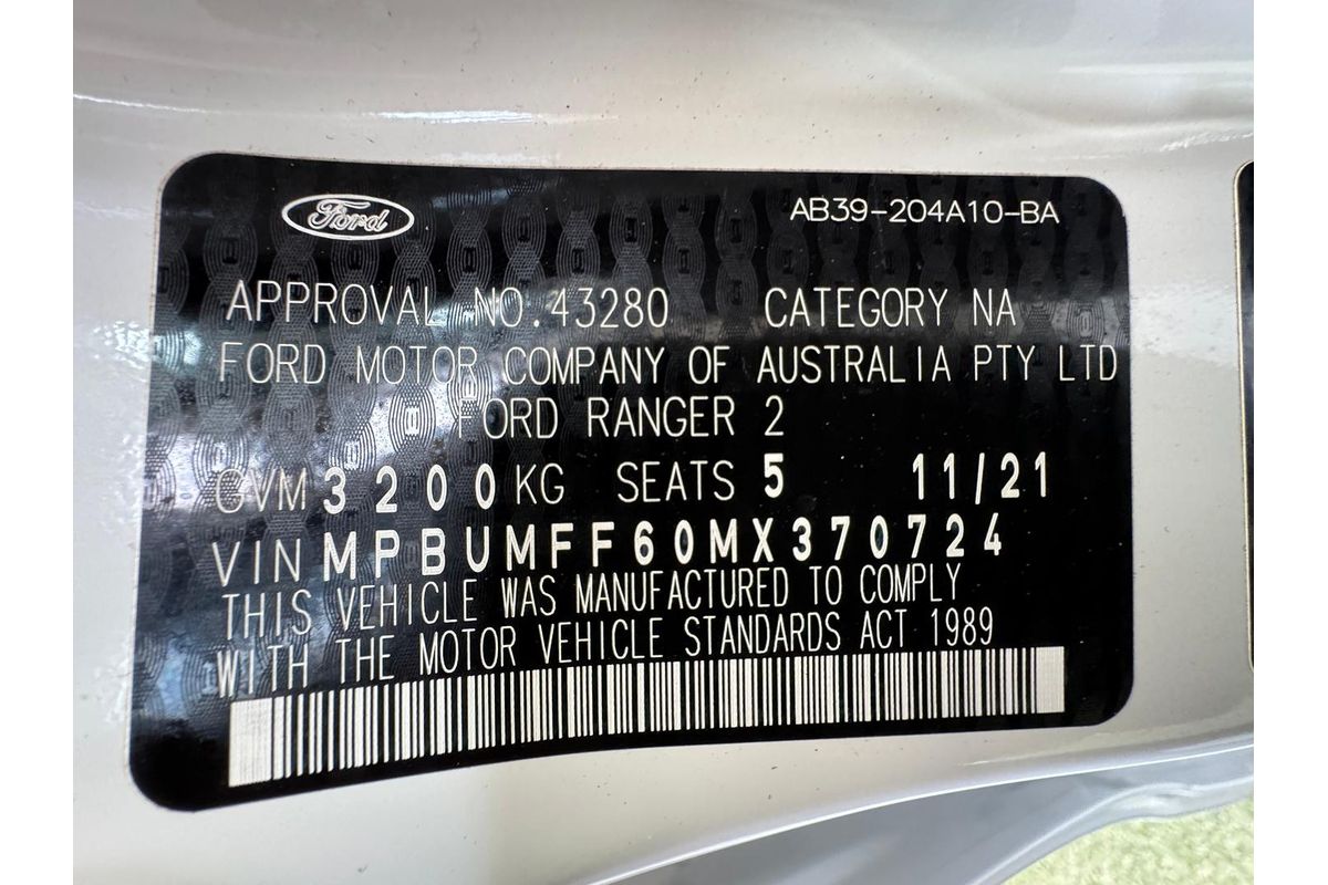 2021 Ford Ranger XLT Hi-Rider PX MkIII Rear Wheel Drive 2.0L image 24
