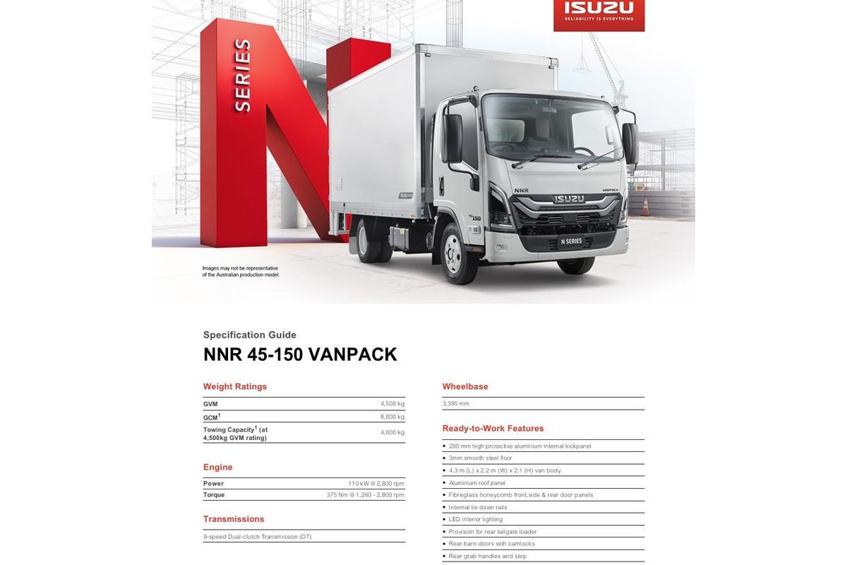 2026 Isuzu N Series NNR 45-150 DT D34 Vanpack image 14
