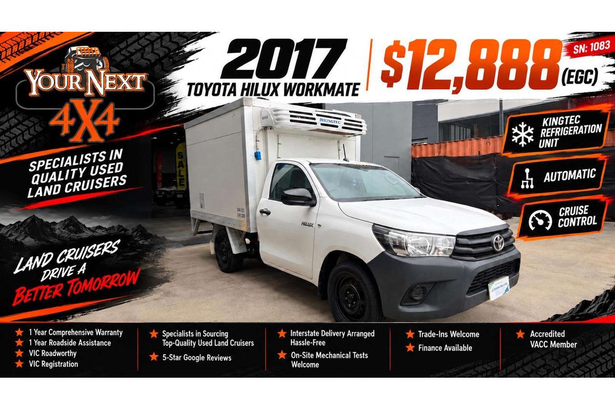 2017 Toyota Hilux Workmate TGN121R Rear Wheel Drive