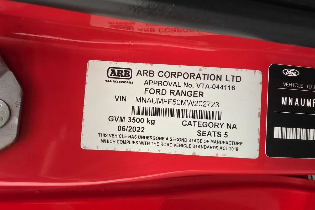 2022 Ford Ranger XLT Hi-Rider PX MkIII Rear Wheel Drive 3.2L