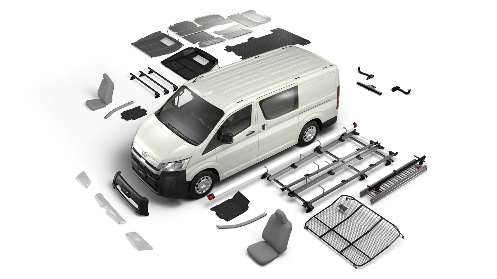 <p class="h6 text-muted">CUSTOMISATION</p><p class="h2">Your van, your way</p>
