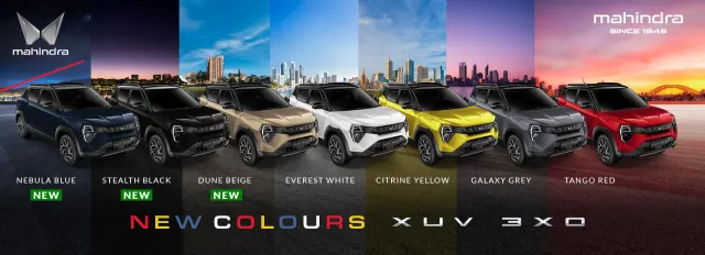Mahindra releases bold new colours for XUV 3XO
