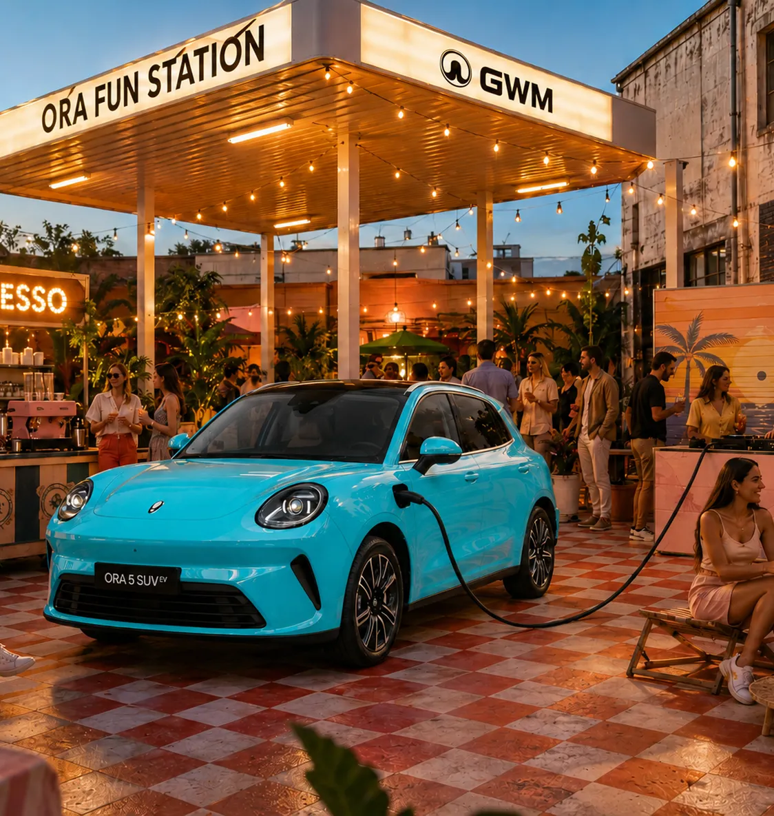 GWM flips the script on a disused Collingwood service station, powering a Euro summer-inspired pop-up