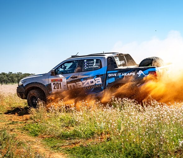 Racing a Mazda BT-50 at the Sunraysia Safari